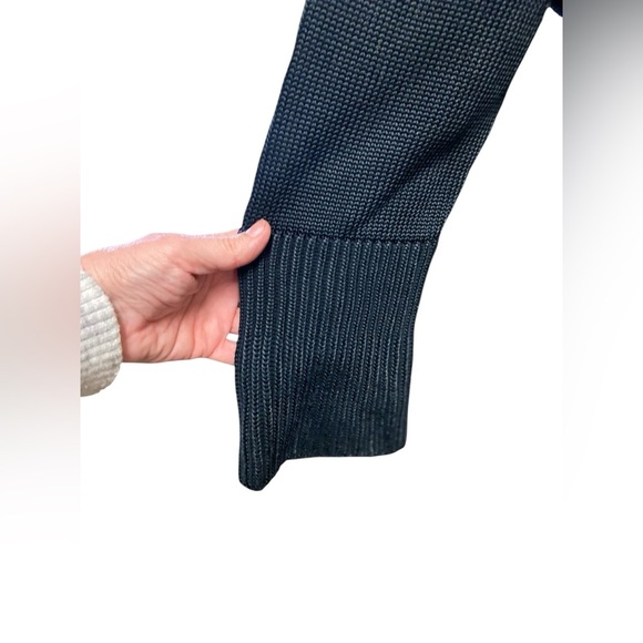 Chico's Cowl Neck Tunic Sweater Size L Black Boxy Wide Sleeves Cozy Capsule Item - Picture 5 of 11